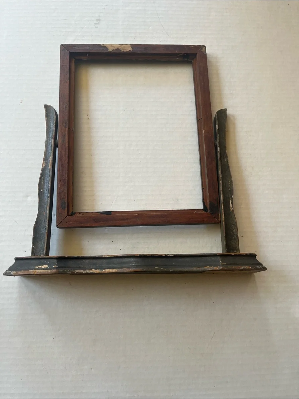 Vintage-Style Distressed Wood Picture Frame and Easel - Gray